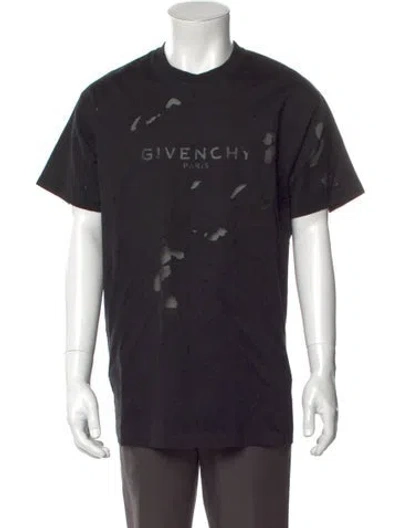 Pre-owned Givenchy Graphic Print Crew Neck T-shirt In Black