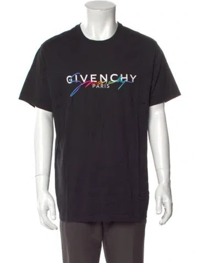 Pre-owned Givenchy Graphic Print Crew Neck T-shirt In Black