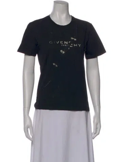 Pre-owned Givenchy Graphic Print Crew Neck T-shirt In Black