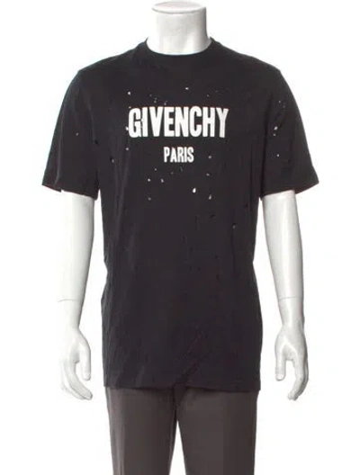 Pre-owned Givenchy Graphic Print Crew Neck T-shirt In Black