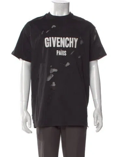 Pre-owned Givenchy Graphic Print Crew Neck T-shirt In Black