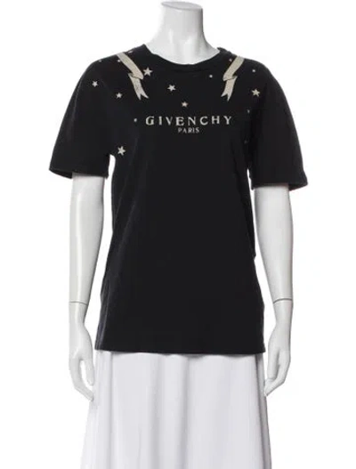 Pre-owned Givenchy Graphic Print Crew Neck T-shirt In Black