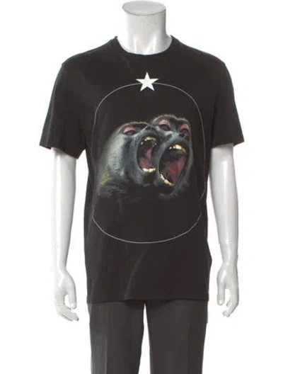 Pre-owned Givenchy Graphic Print Crew Neck T-shirt In Black