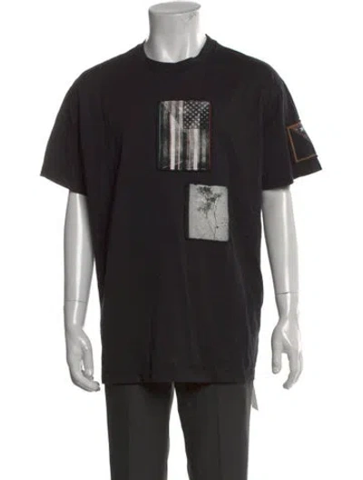 Pre-owned Givenchy Graphic Print Crew Neck T-shirt In Black