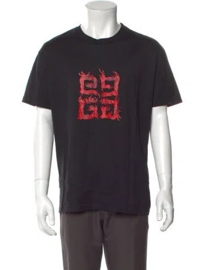 Pre-owned Givenchy Graphic Print Crew Neck T-shirt In Black