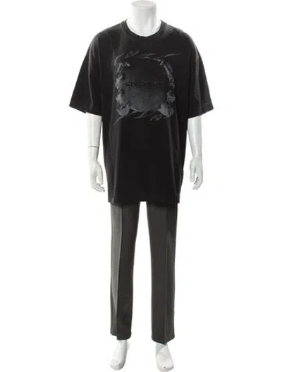 Pre-owned Givenchy Graphic Print Crew Neck T-shirt In Black