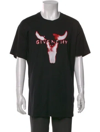 Pre-owned Givenchy Graphic Print Crew Neck T-shirt In Black
