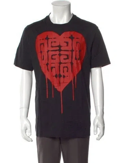 Pre-owned Givenchy Graphic Print Crew Neck T-shirt In Black
