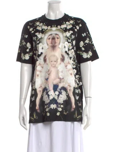 Pre-owned Givenchy Graphic Print Crew Neck T-shirt In Black