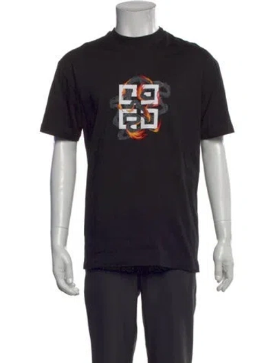 Pre-owned Givenchy Graphic Print Crew Neck T-shirt In Black