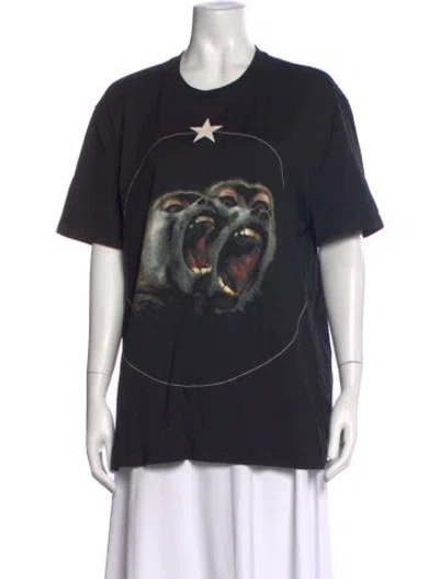 Pre-owned Givenchy Graphic Print Crew Neck T-shirt In Black