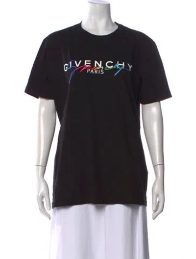 Pre-owned Givenchy Graphic Print Crew Neck T-shirt In Black