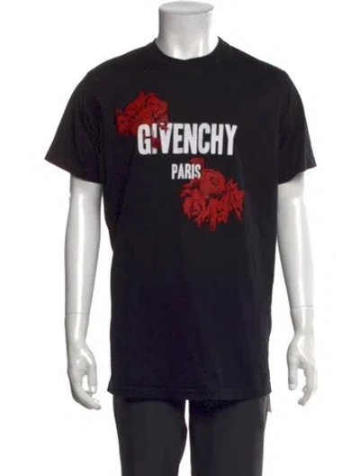 Pre-owned Givenchy Graphic Print Crew Neck T-shirt In Black