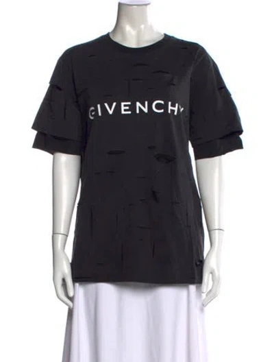 Pre-owned Givenchy Graphic Print Crew Neck T-shirt In Black