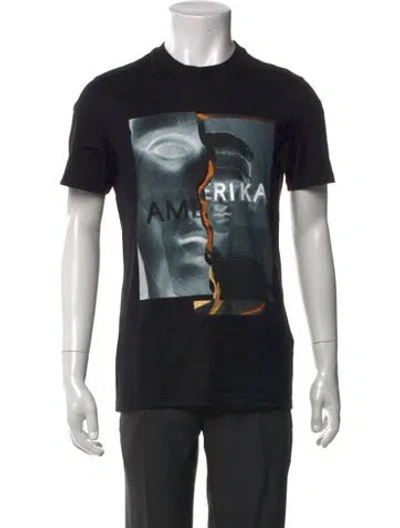 Pre-owned Givenchy Graphic Print Crew Neck T-shirt In Black