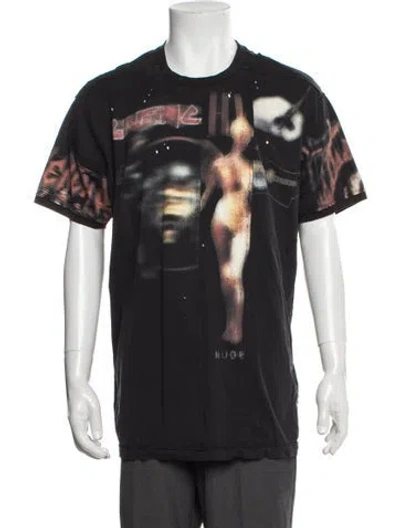 Pre-owned Givenchy Graphic Print Crew Neck T-shirt In Black