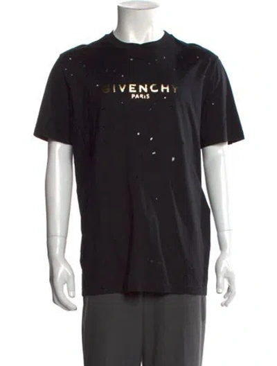 Pre-owned Givenchy Graphic Print Crew Neck T-shirt In Black