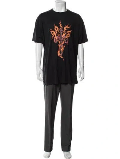 Pre-owned Givenchy Graphic Print Crew Neck T-shirt In Black