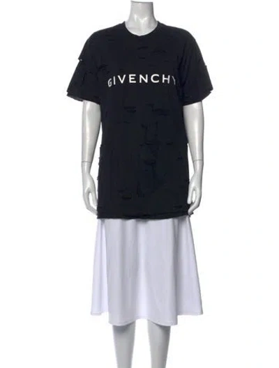 Pre-owned Givenchy Graphic Print Crew Neck T-shirt In Black