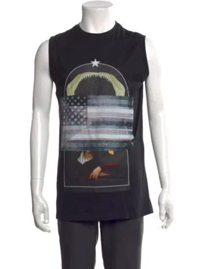 Pre-owned Givenchy Graphic Print Crew Neck T-shirt In Black