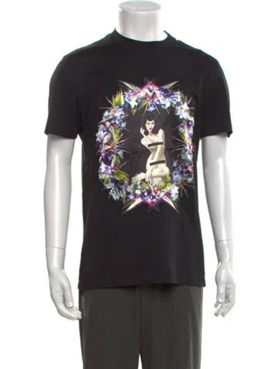 Pre-owned Givenchy Graphic Print Crew Neck T-shirt In Black