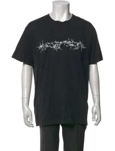 Pre-owned Givenchy Graphic Print Crew Neck T-shirt In Black