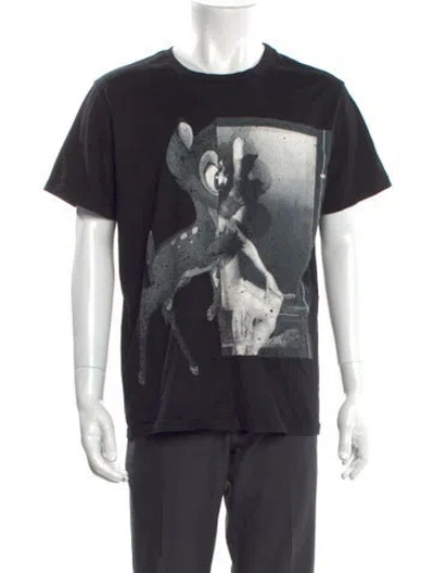 Pre-owned Givenchy Graphic Print Crew Neck T-shirt In Black
