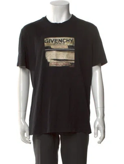 Pre-owned Givenchy Graphic Print Crew Neck T-shirt In Black