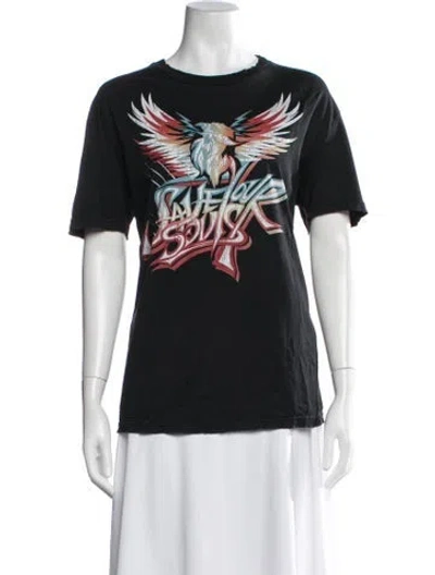 Pre-owned Givenchy Graphic Print Crew Neck T-shirt In Black