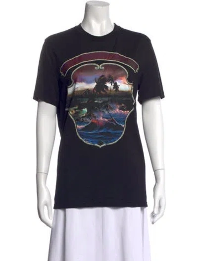 Pre-owned Givenchy Graphic Print Crew Neck T-shirt In Black