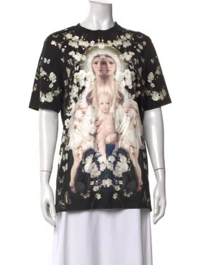 Pre-owned Givenchy Graphic Print Crew Neck T-shirt In Black