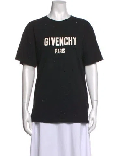 Pre-owned Givenchy Graphic Print Crew Neck T-shirt In Black