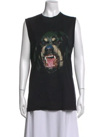 Pre-owned Givenchy Graphic Print Crew Neck T-shirt In Black