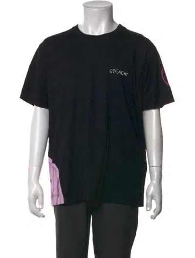 Pre-owned Givenchy Graphic Print Crew Neck T-shirt In Black