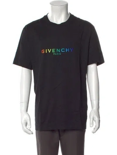 Pre-owned Givenchy Graphic Print Crew Neck T-shirt In Black