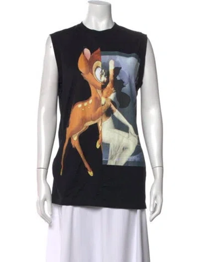 Pre-owned Givenchy Graphic Print Crew Neck T-shirt In Black