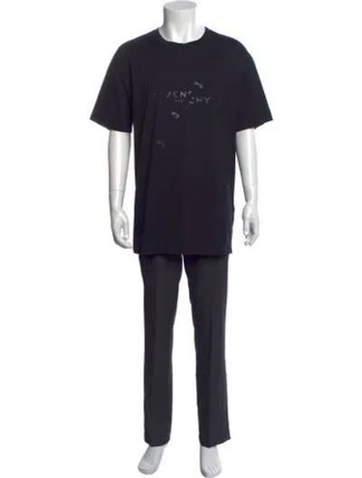 Pre-owned Givenchy Graphic Print Crew Neck T-shirt In Black