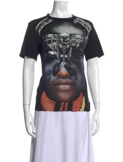 Pre-owned Givenchy Graphic Print Crew Neck T-shirt In Black
