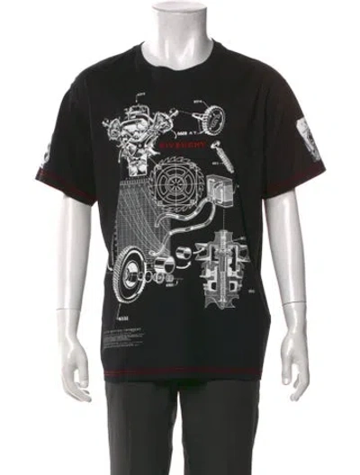 Pre-owned Givenchy Graphic Print Crew Neck T-shirt In Black