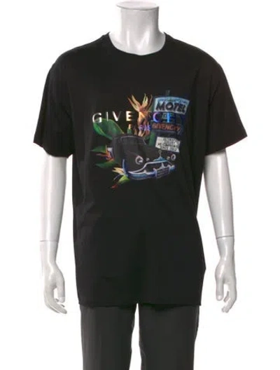 Pre-owned Givenchy Graphic Print Crew Neck T-shirt In Black