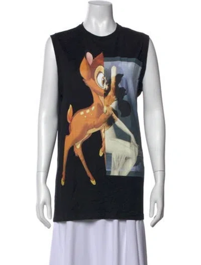 Pre-owned Givenchy Graphic Print Crew Neck T-shirt In Black