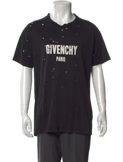 Pre-owned Givenchy Graphic Print Crew Neck T-shirt In Black