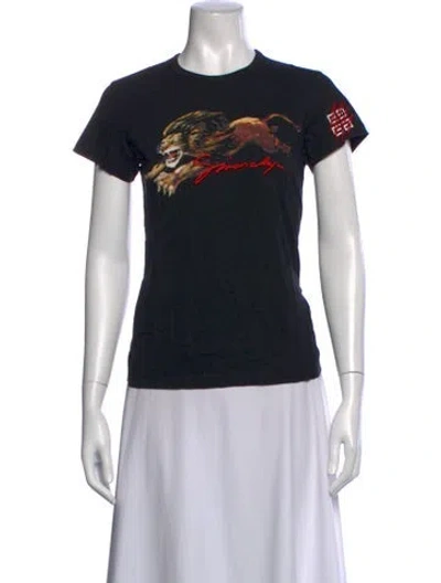Pre-owned Givenchy Graphic Print Crew Neck T-shirt In Black