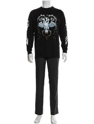 Pre-owned Givenchy Graphic Print Crew Neck T-shirt In Black