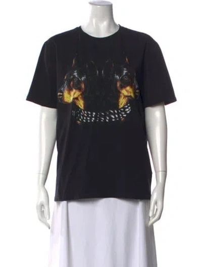 Pre-owned Givenchy Graphic Print Crew Neck T-shirt In Black