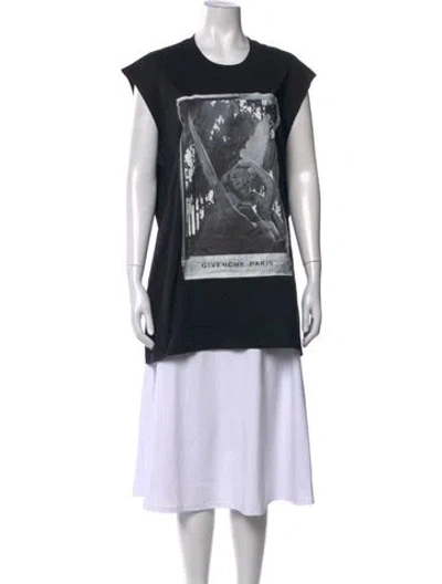 Pre-owned Givenchy Graphic Print Crew Neck T-shirt In Black