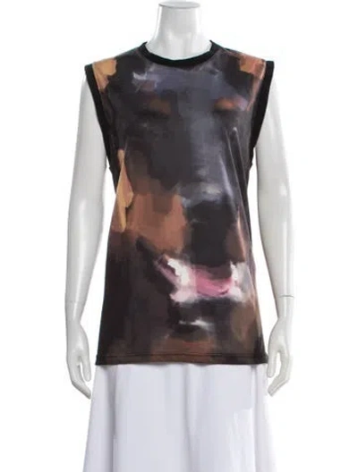 Pre-owned Givenchy Graphic Print Crew Neck T-shirt In Black