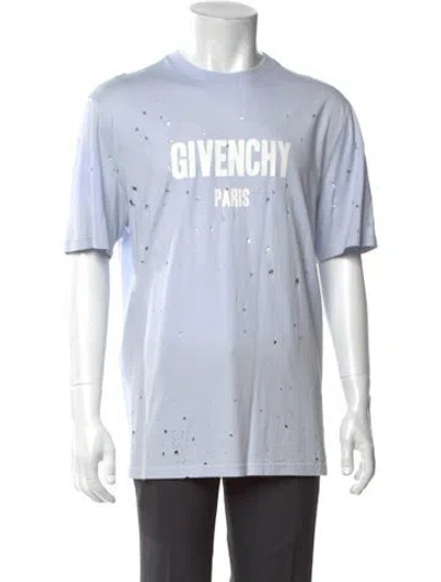 Pre-owned Givenchy Graphic Print Crew Neck T-shirt In Blue