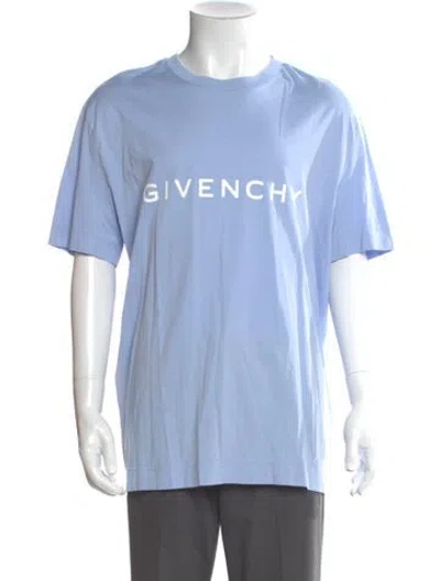 Pre-owned Givenchy Graphic Print Crew Neck T-shirt In Blue