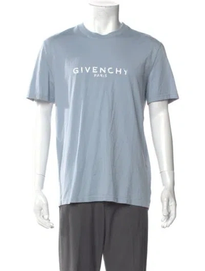 Pre-owned Givenchy Graphic Print Crew Neck T-shirt In Blue